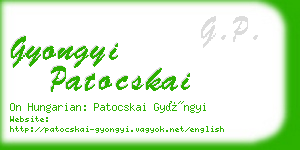 gyongyi patocskai business card